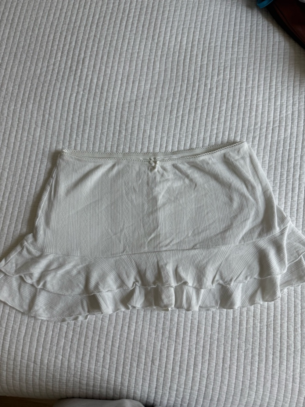 Urban Outfitters Cream Ruffle Mini Skirt